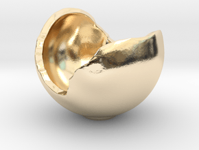 Miniature Ornament Broken Spherical Bowl in 14k Gold Plated Brass