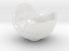 Miniature Ornament Broken Spherical Bowl in Clear Ultra Fine Detail Plastic