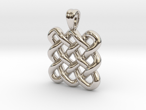 Square knot in Rhodium Plated Brass