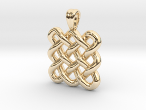 Square knot in 14k Gold Plated Brass