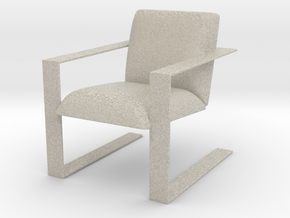 Miniature Luxury Modern Accent Chair in Natural Sandstone