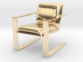 Miniature Luxury Modern Accent Chair in 14k Gold Plated Brass