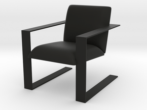 Miniature Luxury Modern Accent Chair in Black Smooth PA12