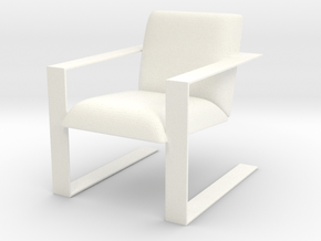 Miniature Luxury Modern Accent Chair in White Smooth Versatile Plastic