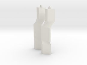 Brutalist Earrings 2nd edition in White Natural Versatile Plastic