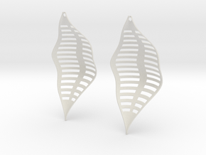 Leaf Earrings in White Natural Versatile Plastic