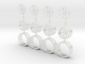 16x6mm Spinner67 ball bearing spinner wheelset in Clear Ultra Fine Detail Plastic