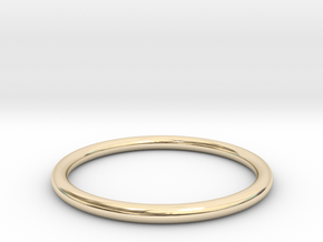 Solid simple round bangle in 14K Yellow Gold