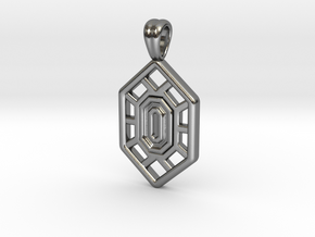 Hexart deco in Polished Silver