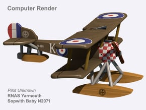 Sopwith Baby N2071 (full color) in Natural Full Color Nylon 12 (MJF)