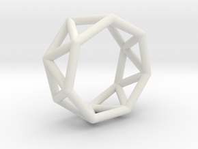 0346 Heptagonal Antiprism E (a=1cm) #001 in White Natural Versatile Plastic