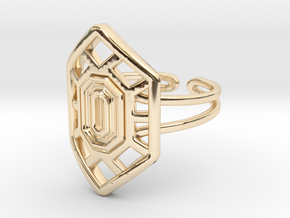 Hexart deco in 14k Gold Plated Brass