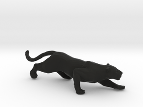 Leopard Sculpture in Black Smooth Versatile Plastic: Extra Small