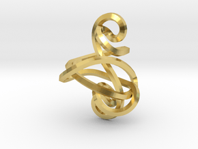 Twisted Clef Pendant in Polished Brass