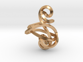 Twisted Clef Pendant in Polished Bronze