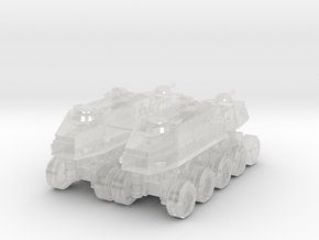 3mm HAVw A6 Juggernaut Turbo Tank (2) in Clear Ultra Fine Detail Plastic