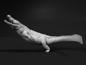 Nile Crocodile 1:9 Attacking in Water 2 in White Natural Versatile Plastic