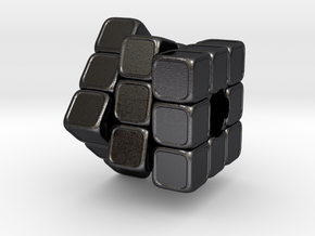 Rubik´s Cube in Polished and Bronzed Black Steel