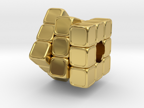 Rubik´s Cube in Polished Brass