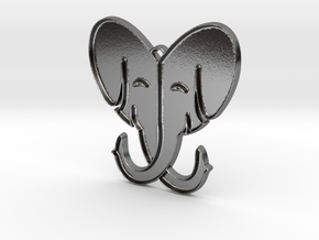 Elephant Pendent in Polished Silver