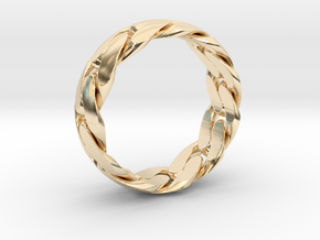 cuban ring 8 mm wide size 64 in 14k Gold Plated Brass: 11 / 64