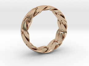 cuban ring 8 mm wide size 64 in 9K Rose Gold : 11 / 64