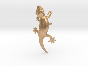 Lizard Lapel Pin in Natural Bronze