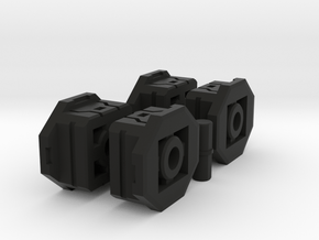 Energon Drone Adapter set for 5mm peg or port in Black Smooth Versatile Plastic: Small