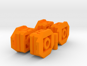 Energon Drone Adapter set for 5mm peg or port in Orange Smooth Versatile Plastic: Small