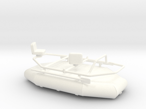 1/64 Fishing Raft in White Smooth Versatile Plastic