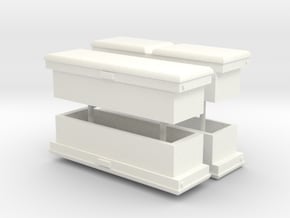 1:64 Truck Toolboxes - Wide in White Processed Versatile Plastic