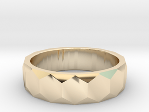 Men's hexagonal ring perfect for a unique wedding in 9K Yellow Gold : 5 / 49