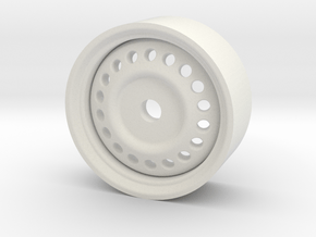 1/24 Scale Steelie 17x7mm Wheel  in White Natural Versatile Plastic