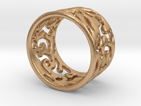 Monstera Ring Brass S8 in Natural Bronze