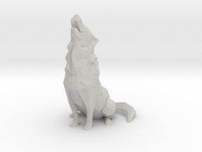 Low-Poly Howling Wolf Decoration in Natural Full Color Nylon 12 (MJF)