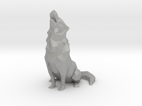 Low-Poly Howling Wolf Decoration in Aluminum