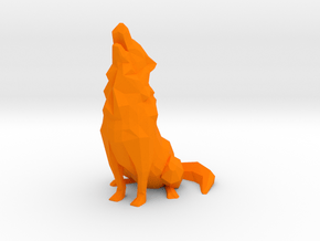 Low-Poly Howling Wolf Decoration in Orange Smooth Versatile Plastic