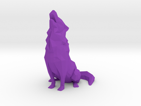 Low-Poly Howling Wolf Decoration in Purple Smooth Versatile Plastic