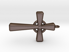 Cross for Mom on Mother's Day in Polished Bronze Steel