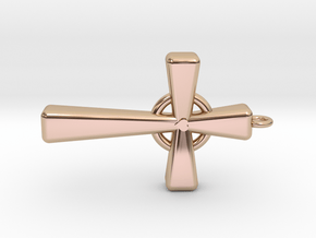 Cross for Mom on Mother's Day in 14k Rose Gold Plated Brass
