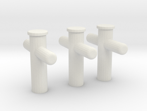 1/16 USS PCF Bollard SET x3 in White Natural Versatile Plastic