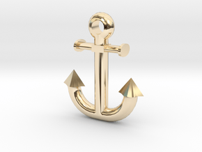 anchor in 14k Gold Plated Brass