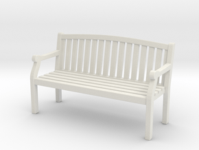 Wooden Bench 01. 1:24 Scale in White Natural Versatile Plastic