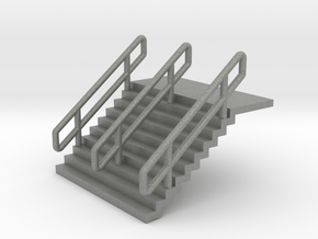 N Scale Stairs H12.5mm + 6mm Platform in Gray PA12