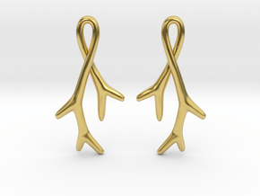 Light Branch Earrings in Polished Brass