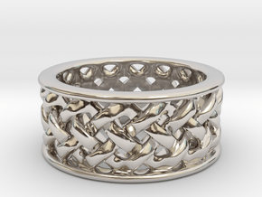 Knotwork Ring - complex in Platinum: 4 / 46.5