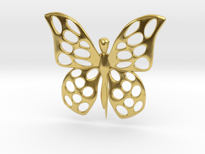 Visland Butterfly Pin in Polished Brass