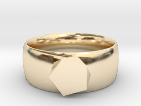 squashed crystal ring in 14K Yellow Gold