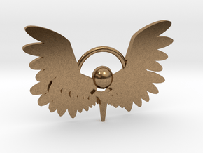 Winged Keychain in Natural Brass