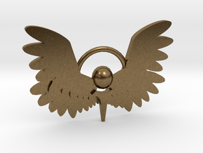 Winged Keychain in Natural Bronze